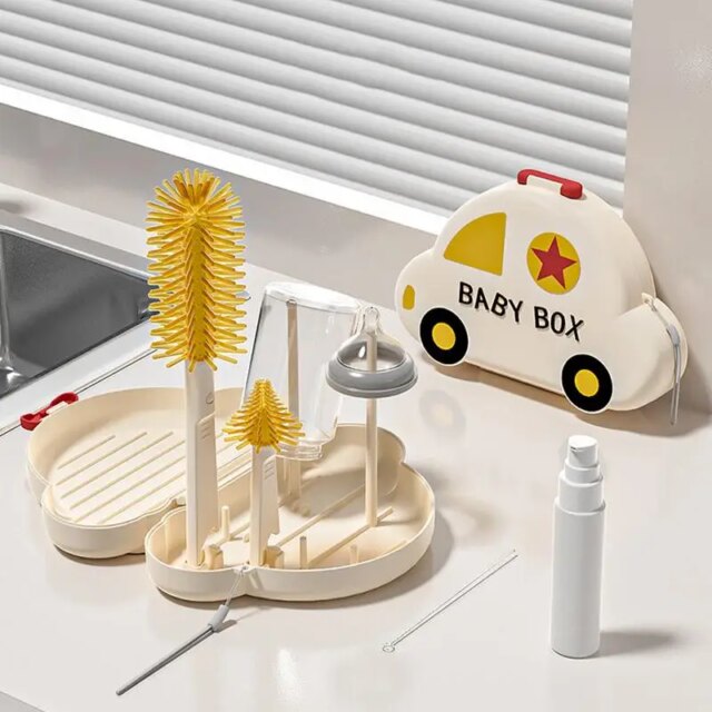 Baby Bottle Cleaning Set Bottle Brushes Bottle Scrubber Straw Brush 6 In 1 Bottle Cleaning Set Detail Brush Nipple Brush With Dr