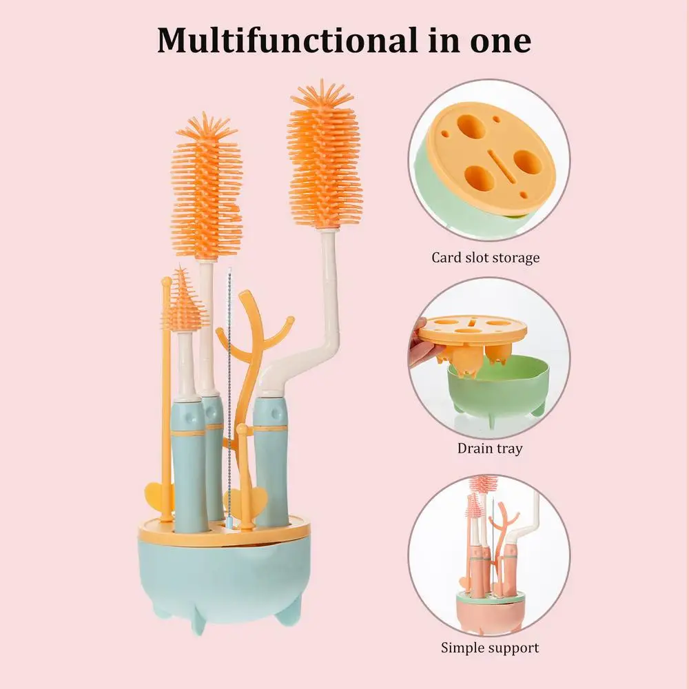 Bottle Cleaner Brush Set Nipple And Bottle Cleaning Brush Kit Baby Bottle Cleaner Bottle And Straw Brush Cleaning Set For Bottle