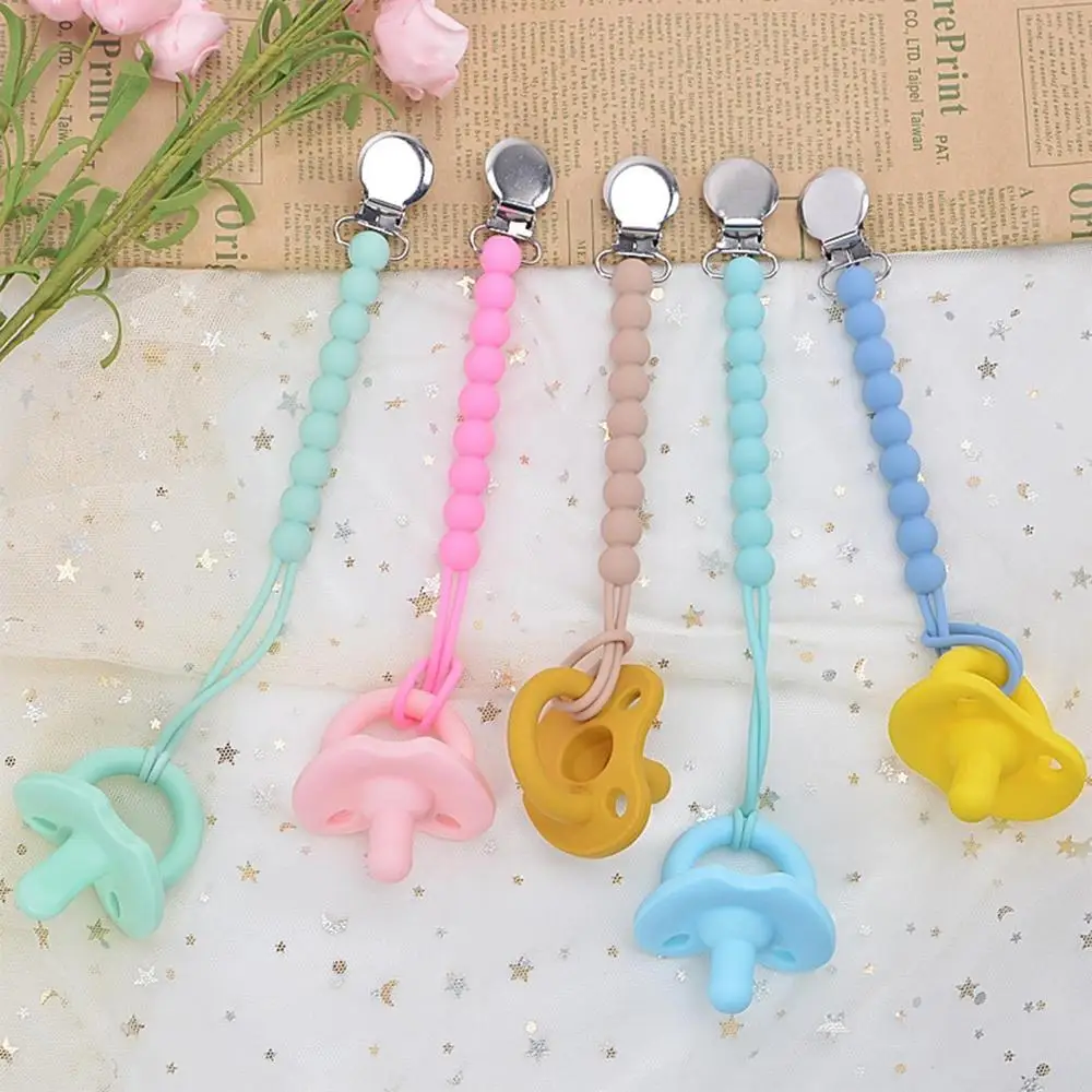 Silicone Beads Baby Anti-drop Chain Pacifier Clips Infant Nipple Appease Soother Chain Clips Dummy Holder Nipple Clip Baby Stuff