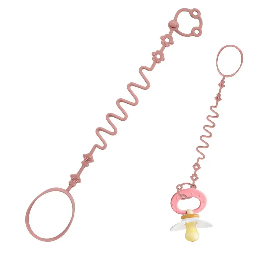 Teether Pacifier Chain | Anti-Lost Pacifier Clip Chain | Adjustable Silicone Safety Strap Nipple Holder Teether Straps