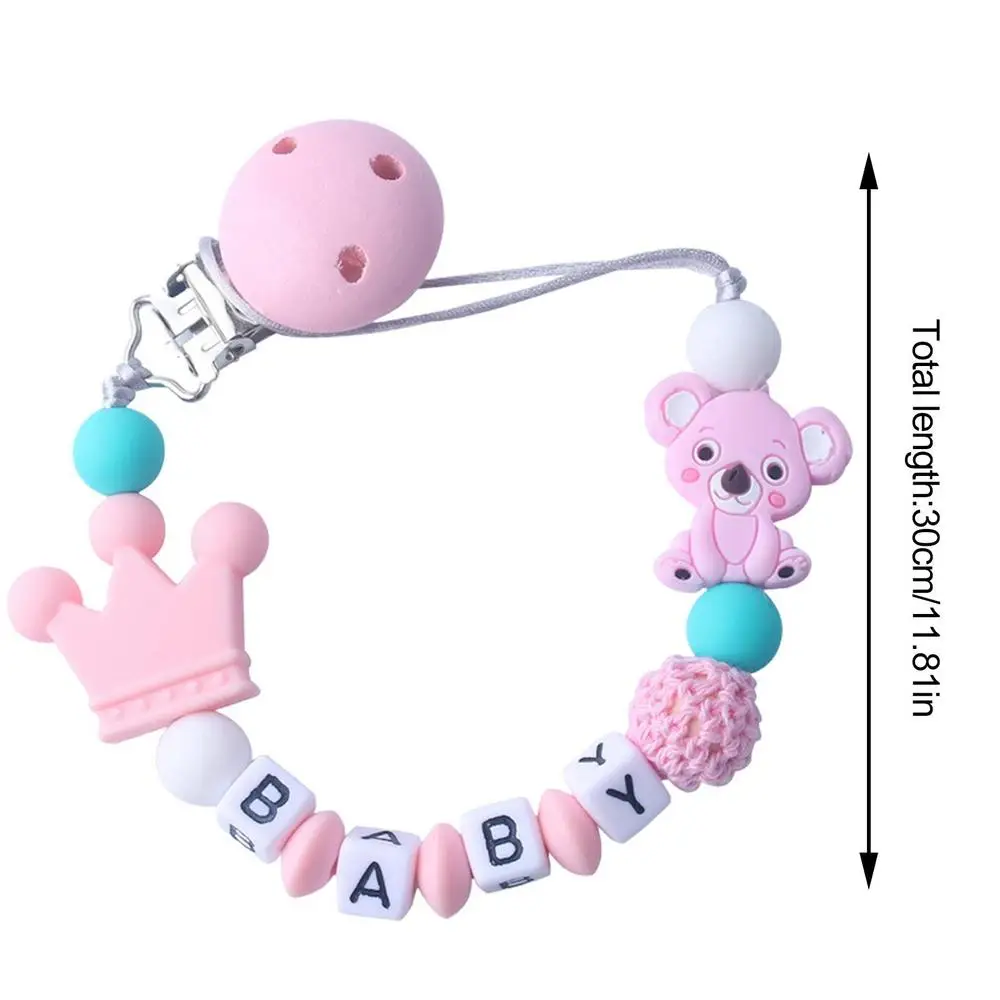 Baby Anti-drop Pacifier Clip Chain Silicone Beads Gifts Dummy Nipples Holder Clips Teethers Toys Anti-lost Babies Accessories