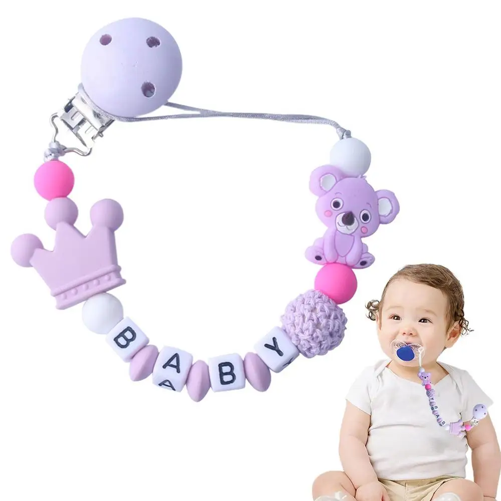 Baby Anti-drop Pacifier Clip Chain Silicone Beads Gifts Dummy Nipples Holder Clips Teethers Toys Anti-lost Babies Accessories