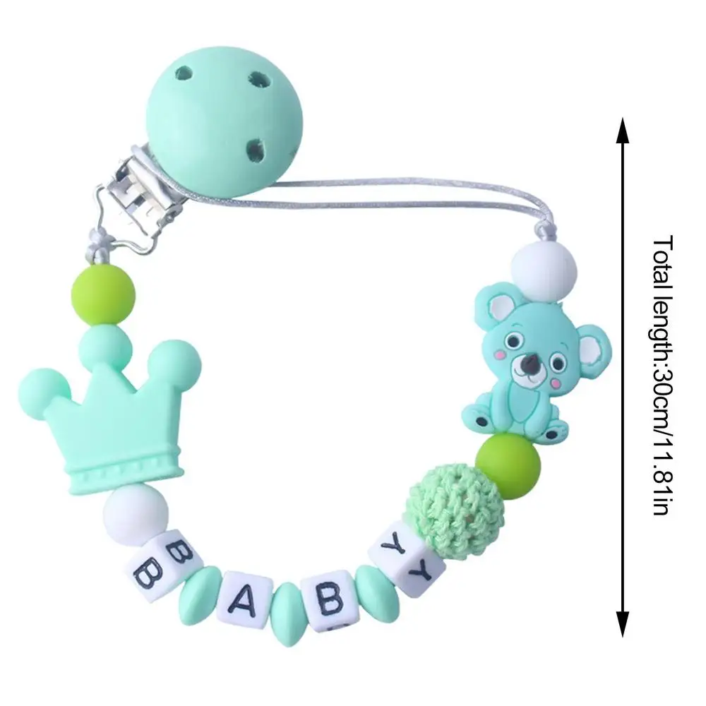 Baby Anti-drop Pacifier Clip Chain Silicone Beads Gifts Dummy Nipples Holder Clips Teethers Toys Anti-lost Babies Accessories