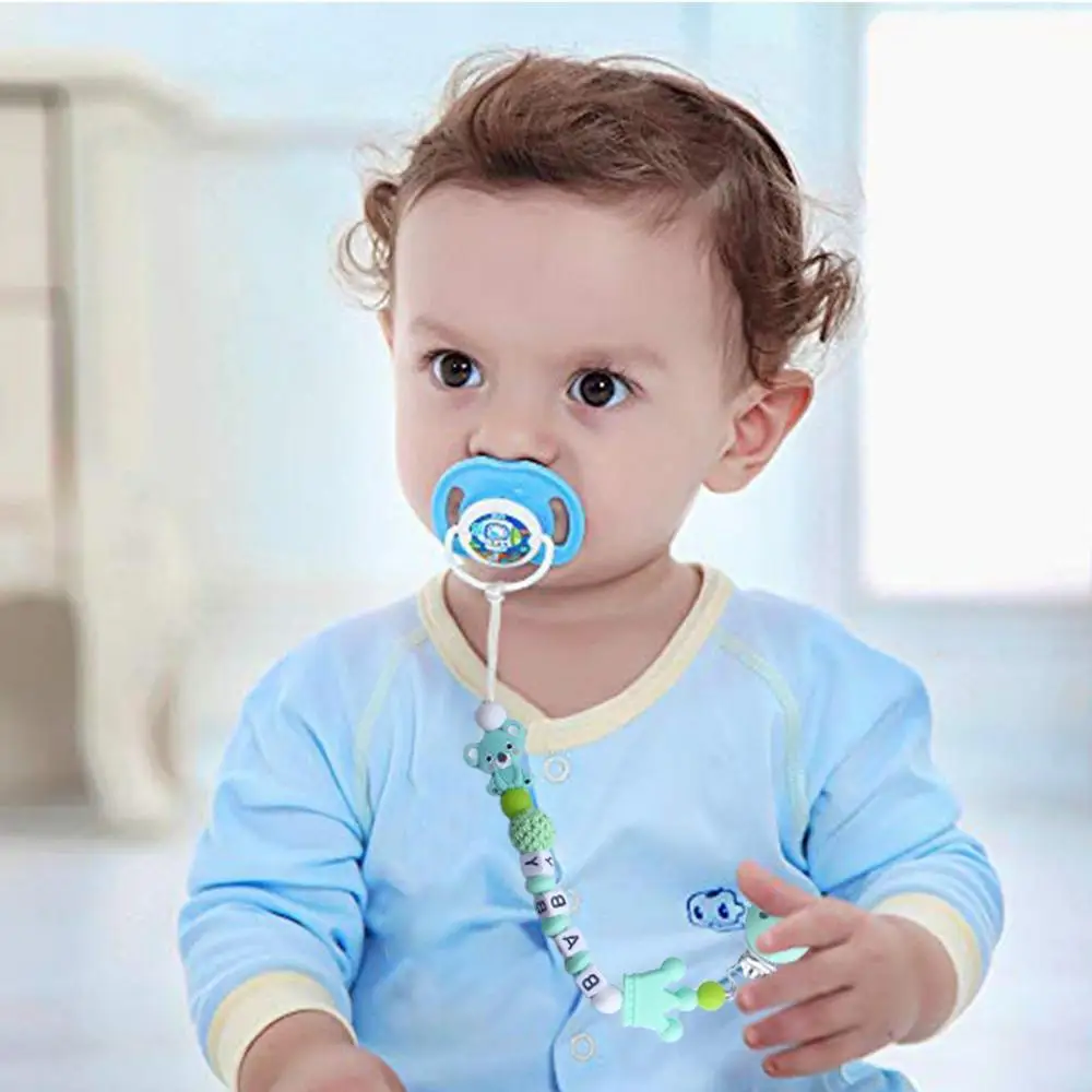 Baby Anti-drop Pacifier Clip Chain Silicone Beads Gifts Dummy Nipples Holder Clips Teethers Toys Anti-lost Babies Accessories