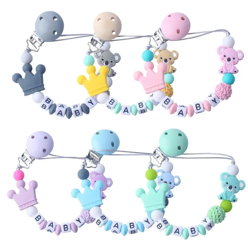 Baby Anti-drop Pacifier Clip Chain Silicone Beads Gifts Dummy Nipples Holder Clips Teethers Toys Anti-lost Babies Accessories