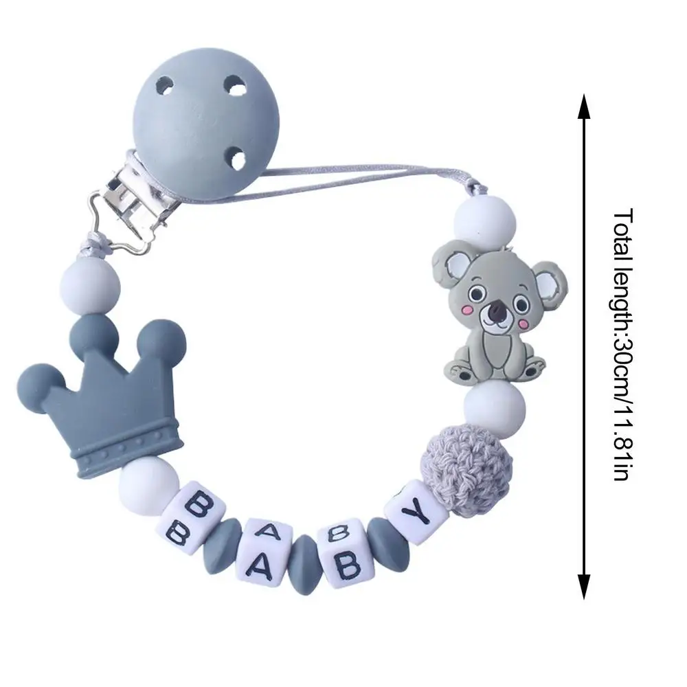 Baby Anti-drop Pacifier Clip Chain Silicone Beads Gifts Dummy Nipples Holder Clips Teethers Toys Anti-lost Babies Accessories