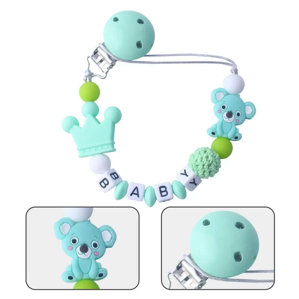 Baby Anti-drop Pacifier Clip Chain Silicone Beads Gifts Dummy Nipples Holder Clips Teethers Toys Anti-lost Babies Accessories