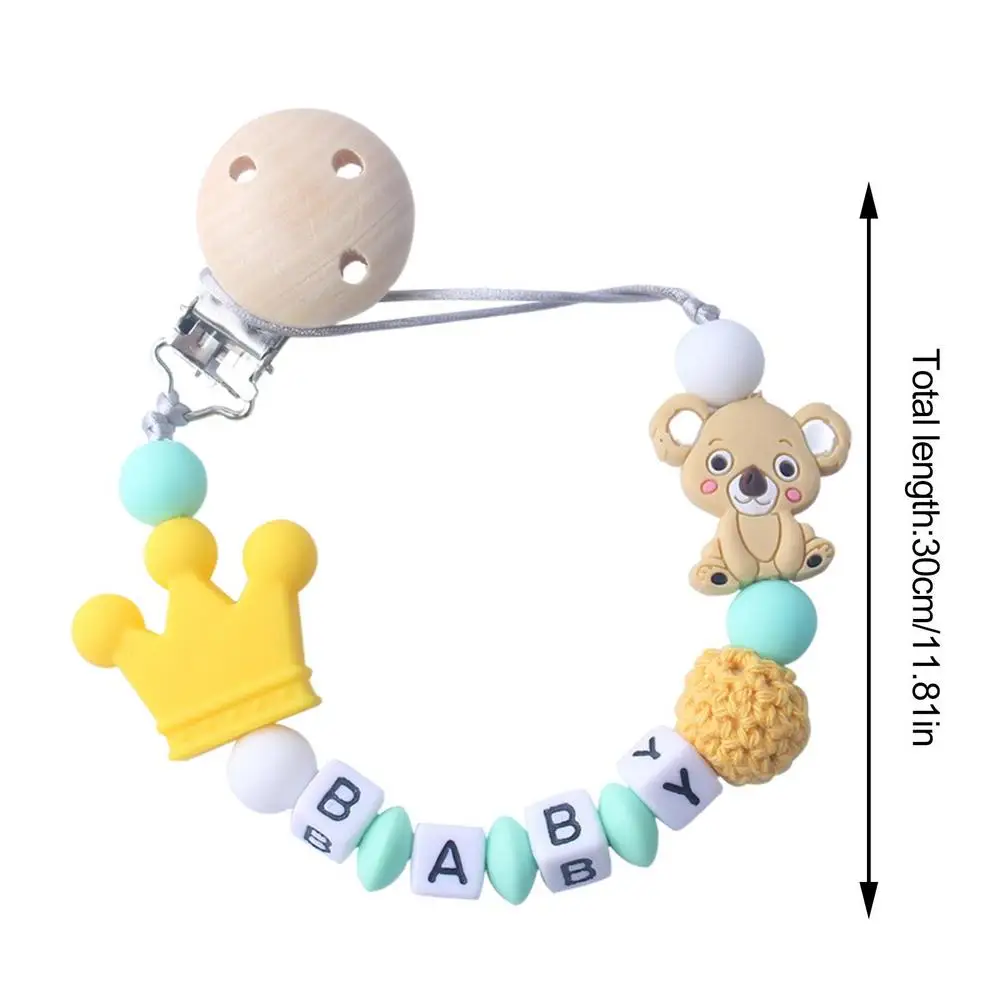 Baby Anti-drop Pacifier Clip Chain Silicone Beads Gifts Dummy Nipples Holder Clips Teethers Toys Anti-lost Babies Accessories