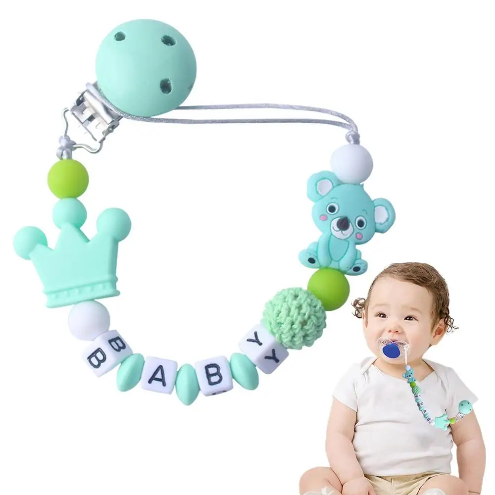 Baby Anti-drop Pacifier Clip Chain Silicone Beads Gifts Dummy Nipples Holder Clips Teethers Toys Anti-lost Babies Accessories