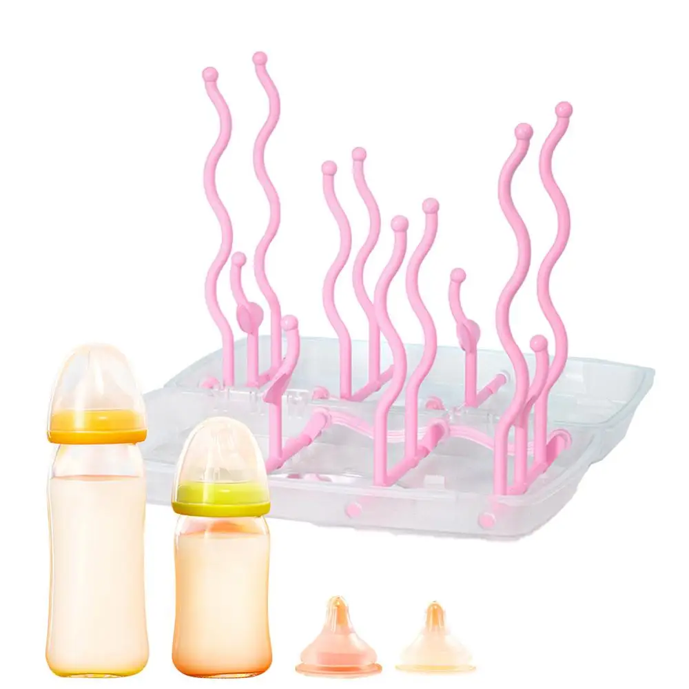 Tree shape Drying Rack Storage Nipple Shelf Baby Pacifier Feeding Cup Holder Baby Bottle Cleaning Dryer Double Sided Portable