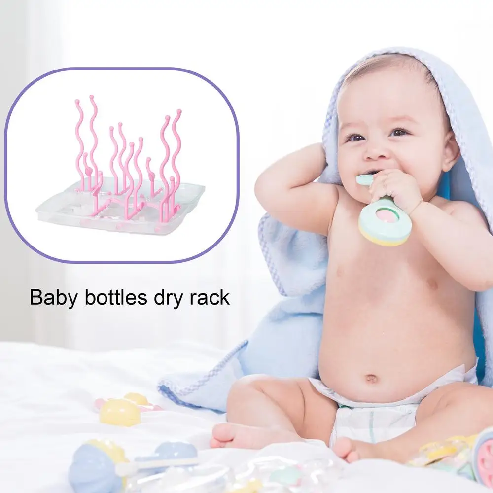 Tree shape Drying Rack Storage Nipple Shelf Baby Pacifier Feeding Cup Holder Baby Bottle Cleaning Dryer Double Sided Portable