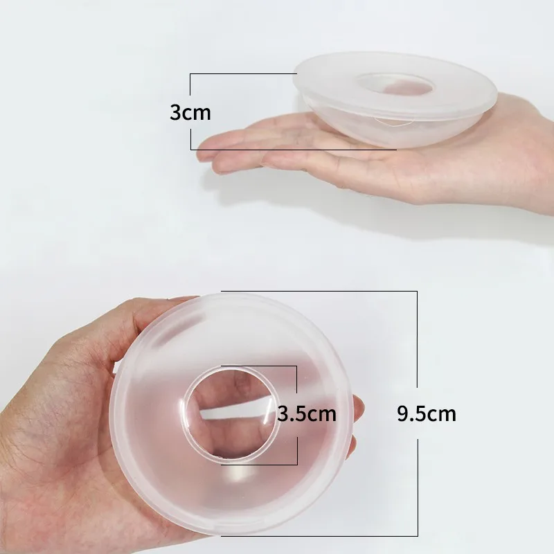 2pc Silica Gel Collection Cover Baby Breastfeeding Milk Collectors Soft Postpartum Nipple Suction Container Reusable Nursing Pad