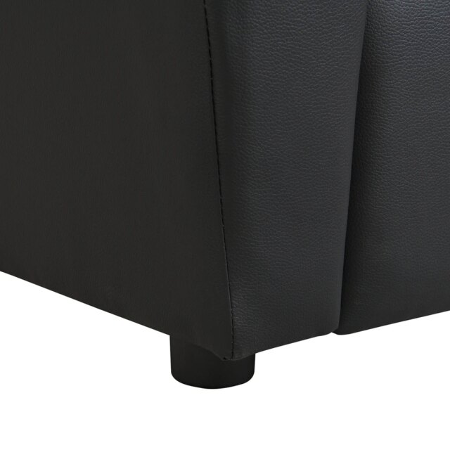 Children's Recliner Black Pvc, Modern Comfortable Living Room Armchair, Multi-functional Sofa With Cup Holder - Image 5