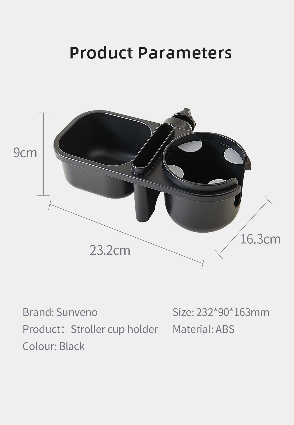 Sunveno 3in1 Multifunctional Baby Stroller Cup Holder with Phone/Snack Holder Universal Bottle Holder Stroller Accessories