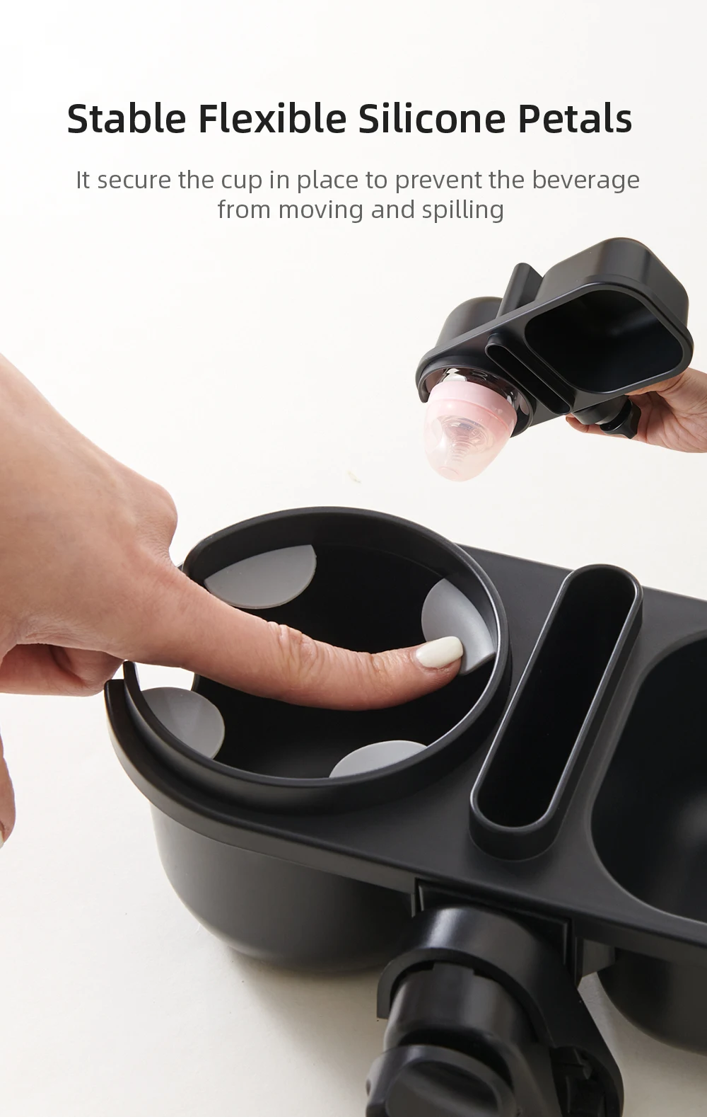 Sunveno 3in1 Multifunctional Baby Stroller Cup Holder with Phone/Snack Holder Universal Bottle Holder Stroller Accessories