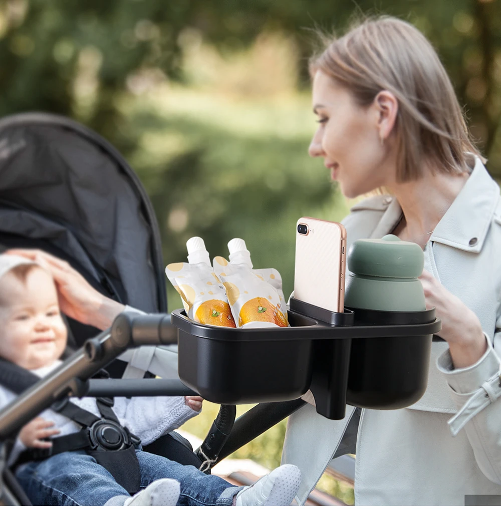 Sunveno 3in1 Multifunctional Baby Stroller Cup Holder with Phone/Snack Holder Universal Bottle Holder Stroller Accessories