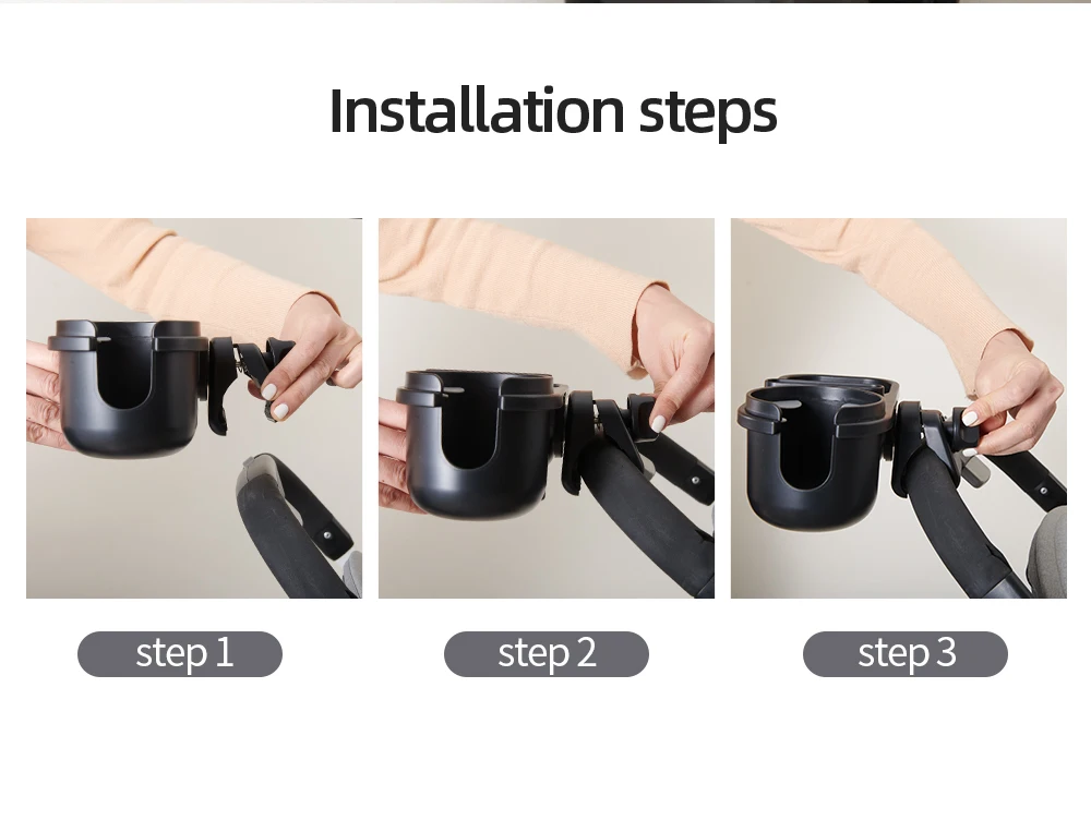 Sunveno 3in1 Multifunctional Baby Stroller Cup Holder with Phone/Snack Holder Universal Bottle Holder Stroller Accessories