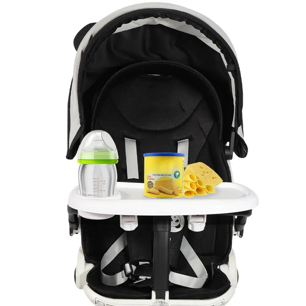 Infant Accessories Baby Stroller Dining Plate Snack Tray With Cup Holder Toddler Girls Boys Milk Bottle Holder With Nonslip Clip