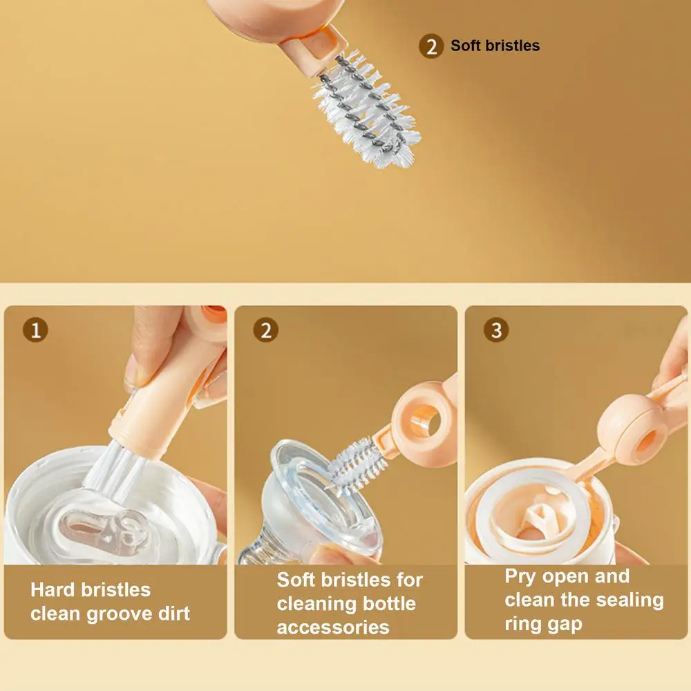 Toddler Bottle Teat Brush Portable Nursing Bottle Scrubbing Brushes Household Cleaning Tool Toddler Bottles Cleaners For Mug Cup