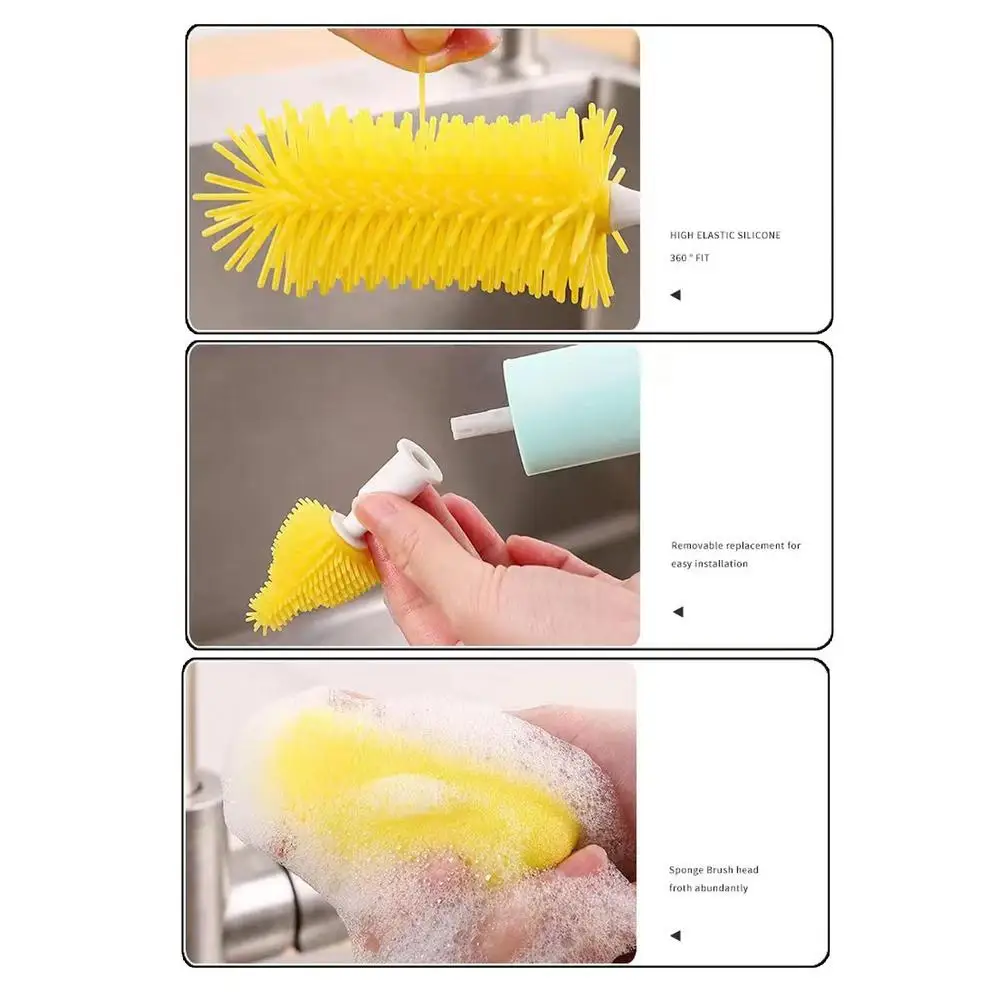 Electronic Bottle Brush Cleaner Small Bottle Brush Smart Cup Cleaning Brush Strong Power Detachable Design One-Button Start For