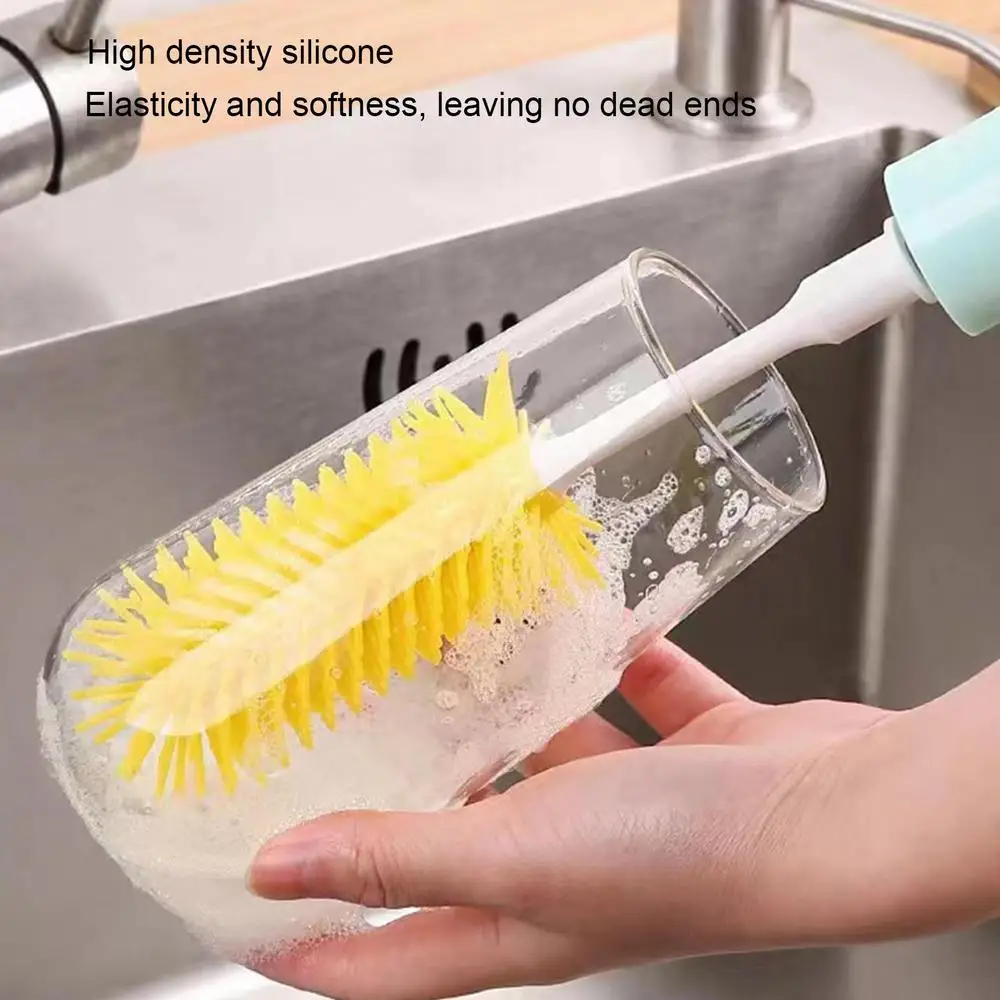 Electronic Bottle Brush Cleaner Small Bottle Brush Smart Cup Cleaning Brush Strong Power Detachable Design One-Button Start For