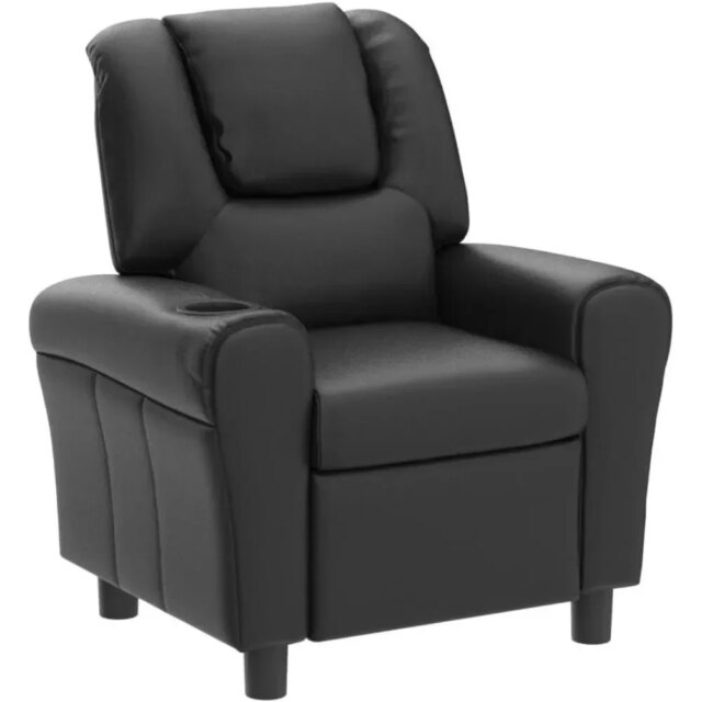 Children's lounge chair, children's armchair, padded sofa with cup holder,backrest,baby leather sofa with headrest and footstool - Image 2