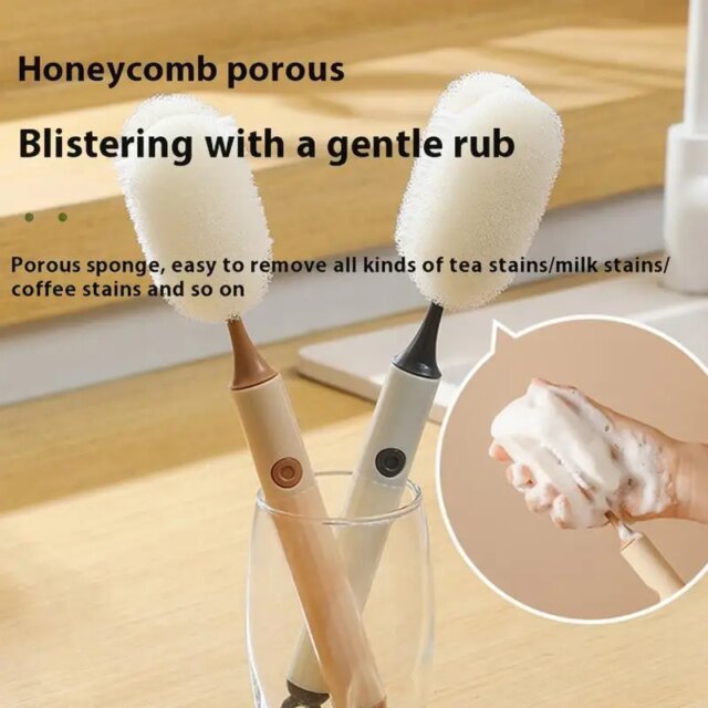 Long Handle Bottle Brush Cup Washing Brush Bottle Soft Brush Sponge Cup Brush For Efficient Cleaning Long Handle Brush For Deep - Image 4