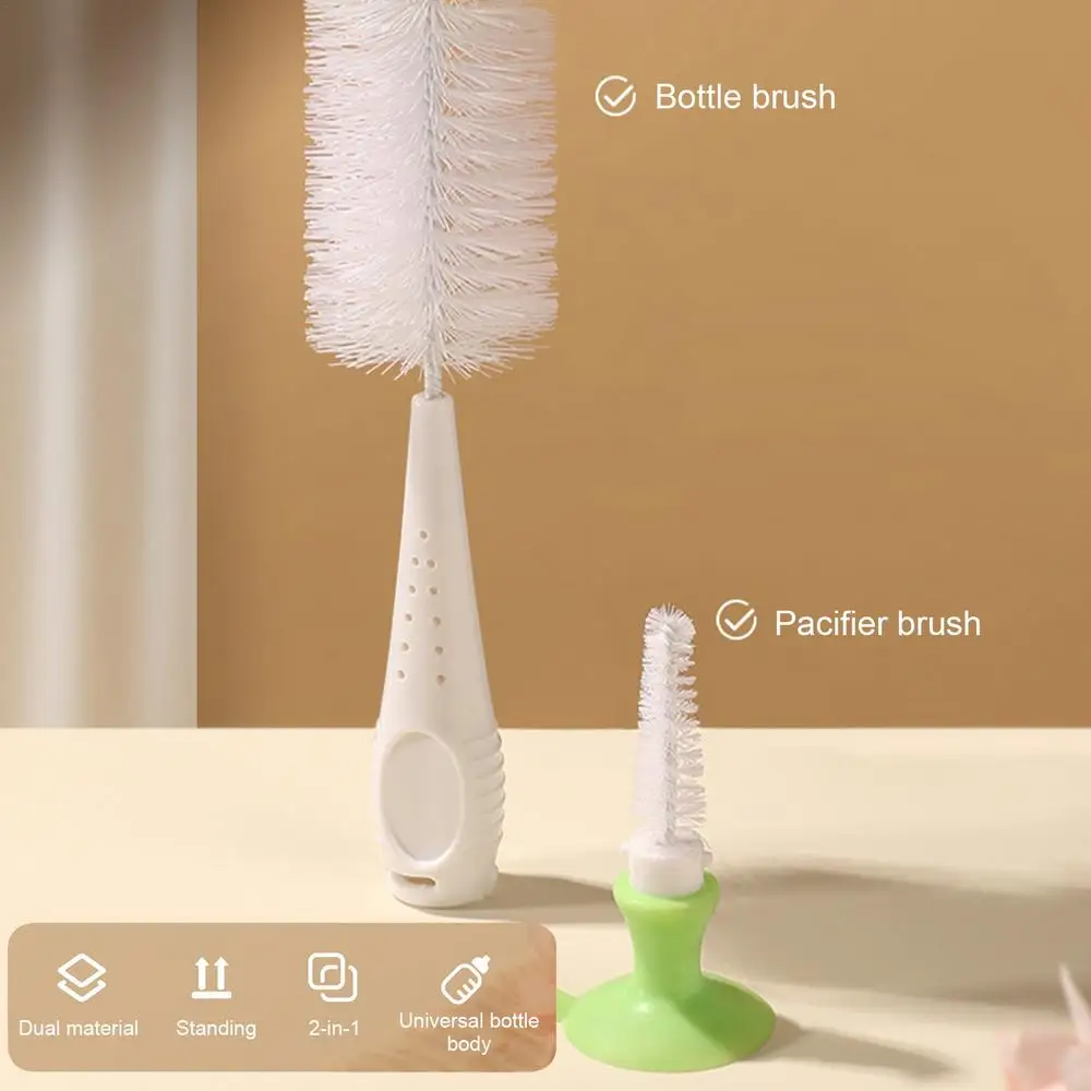 2-in-1 Bottle Brush Cup Washing Brush Bottle Brush Cleaner Long Handle Bottle Brush For Water BottlesTravel Coffee Mugs