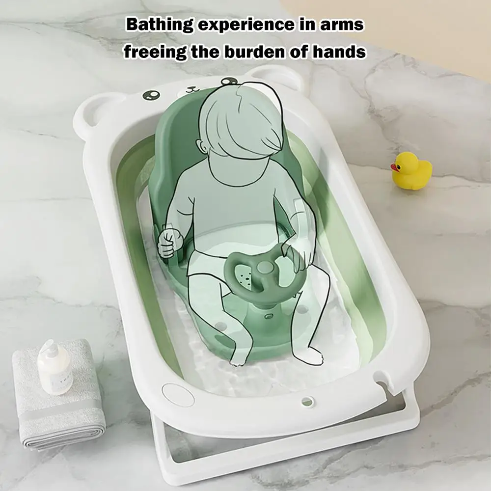 Sit Up Baby Bath Seat Toddler Shower Seat Foldable Suction Cup Bath Stool Baby Bath Chair Seat Sit-Lie Support For Bathroom