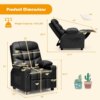 Kids Recliner Chair with Cup Holder, Adjustable Leather Lounge Chair w/Footrest & Side Pockets for Children Boys Girls Room, Erg - Image 3