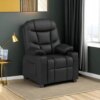 Kids Recliner Chair with Cup Holder, Adjustable Leather Lounge Chair w/Footrest & Side Pockets for Children Boys Girls Room, Erg - Image 5