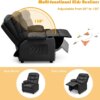 Kids Recliner Chair with Cup Holder, Adjustable Leather Lounge Chair w/Footrest & Side Pockets for Children Boys Girls Room, Erg - Image 6