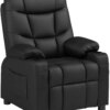 Kids Recliner Chair with Cup Holder, Adjustable Leather Lounge Chair w/Footrest & Side Pockets for Children Boys Girls Room, Erg - Image 4