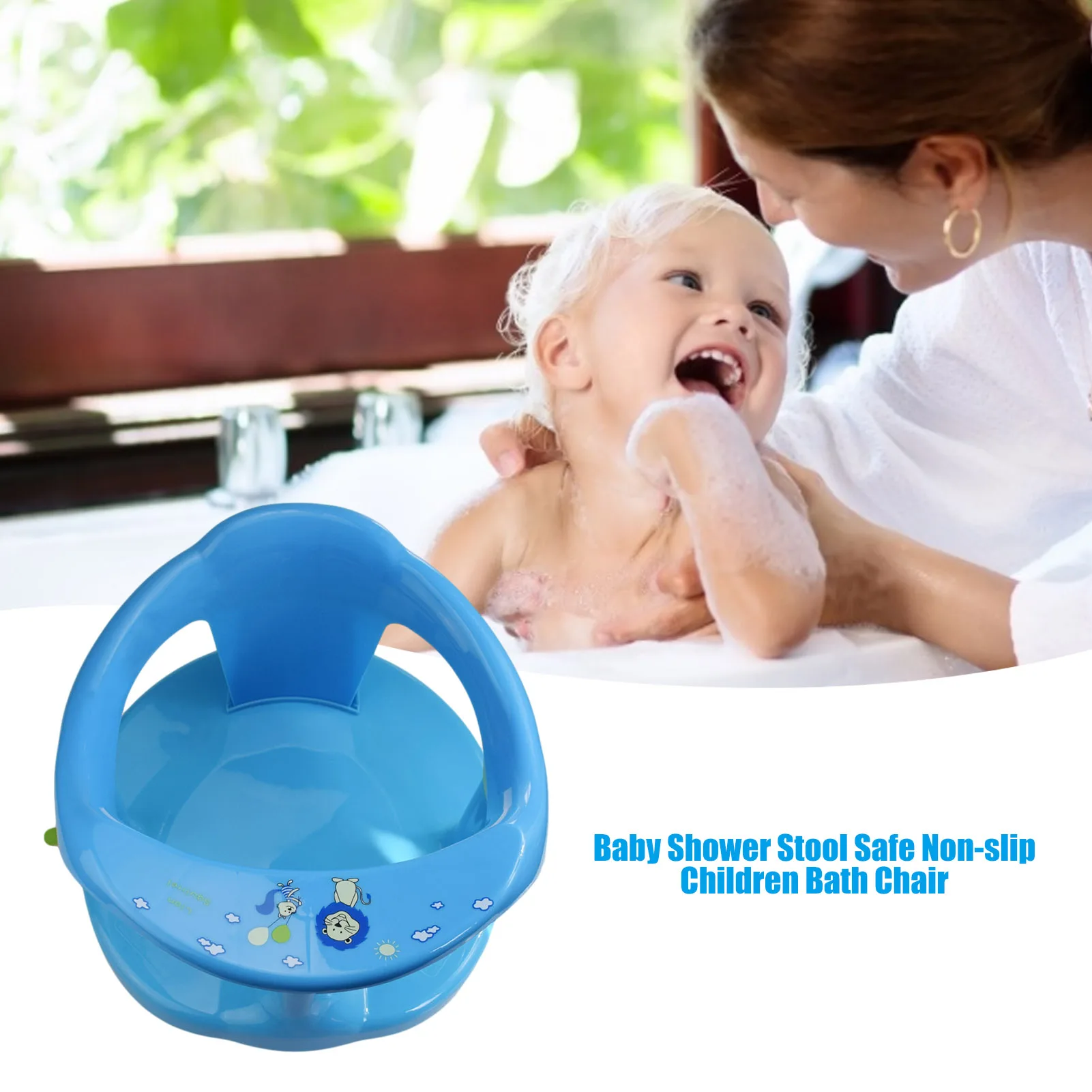 Baby Shower Stool Bath Chair Child With Suction Cup Safe And Stable Child Bathtub Non-Slip Stool Baby Safety Seat Removal