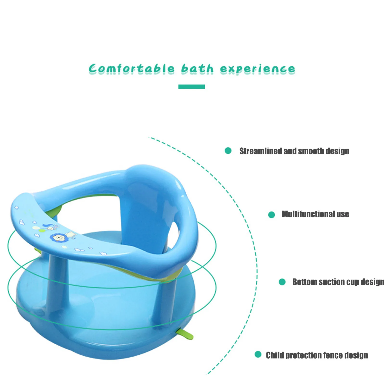 Baby Shower Stool Bath Chair Child With Suction Cup Safe And Stable Child Bathtub Non-Slip Stool Baby Safety Seat Removal