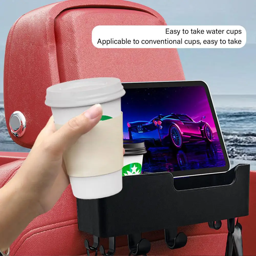 Seat Back Water Cup Holder Back Seat Car Organizer Multifunctional Car Travel Accessories With Cup Holder Headrest Organizer For