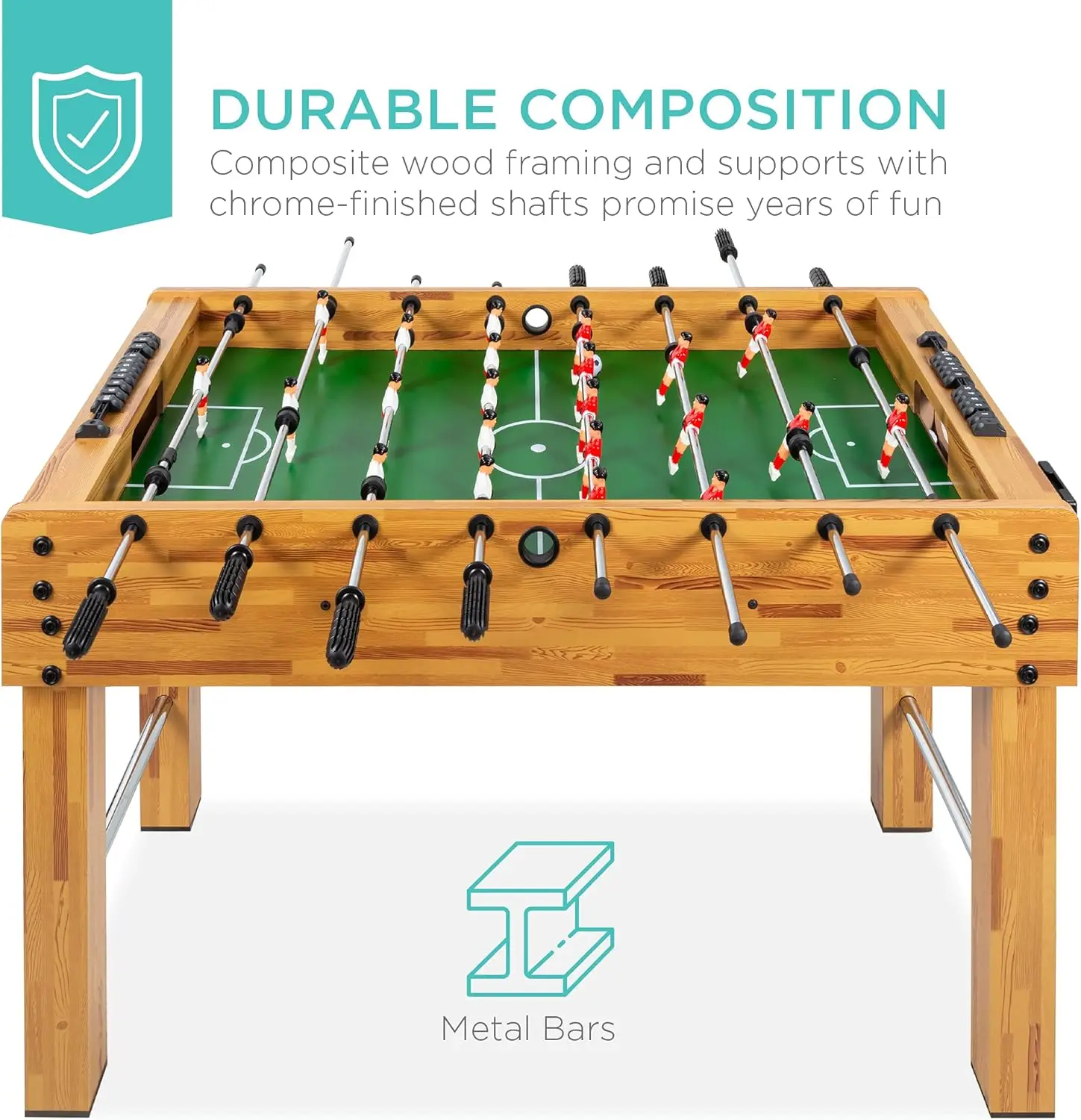 Best Choice Products 48in Competition Sized Foosball Table for Home, Game Room w/ 2 Balls, 2 Cup Holders