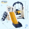 Swing Slide for Kids, 6 in 1 Slide Climber for Toddler, with Ball & Hoop, Storage Space, Suction Cup Reinforced Base, In/Outdoor - Image 3