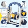 Swing Slide for Kids, 6 in 1 Slide Climber for Toddler, with Ball & Hoop, Storage Space, Suction Cup Reinforced Base, In/Outdoor - Image 5