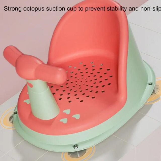 Portable Baby Bath Tub Seat With Backrest Support And Suction Cups Durable Shower Chair Stool For Bathroom Accessories - Image 4