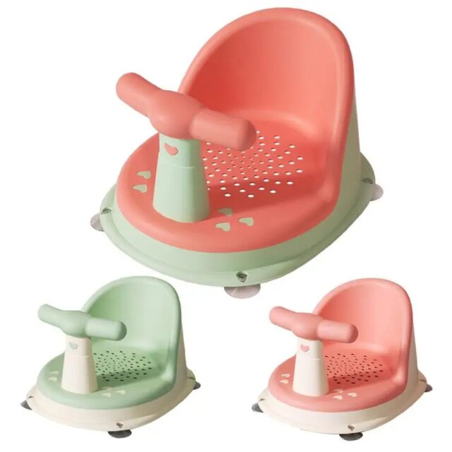 Portable Baby Bath Tub Seat With Backrest Support And Suction Cups Durable Shower Chair Stool For Bathroom Accessories