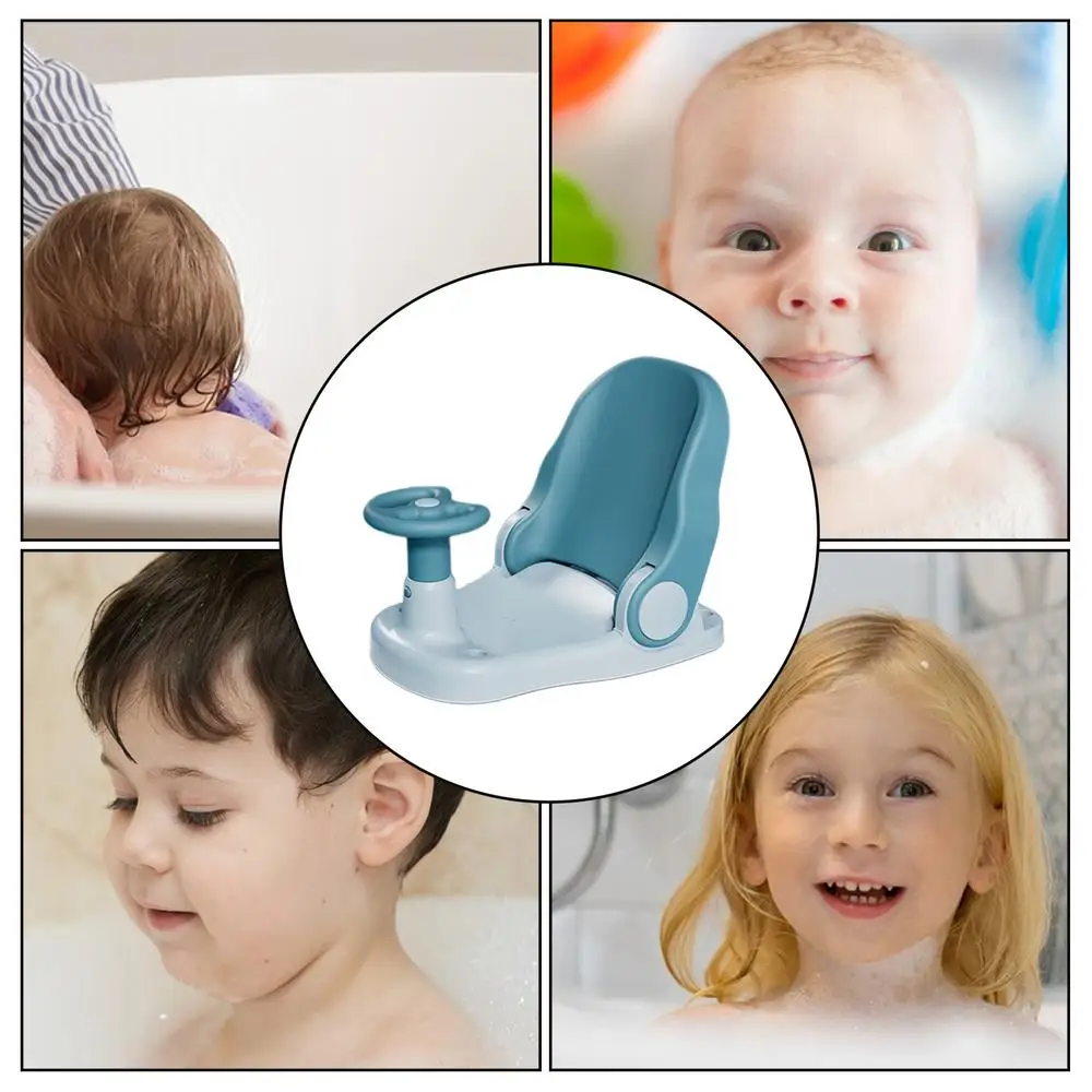 Toddler Bath Chair Baby Bath Support Seat With Adjustable Backrest Portable Baby Bath Chair With Suction Cup Base Non-Slip Bath