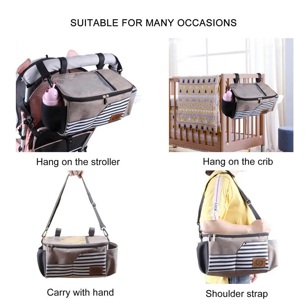 Baby Stroller Organizer Bottle Cup Holder Small Diaper Bags Maternity Nappy Bag Pouch Accessories For Portable Baby Carriage