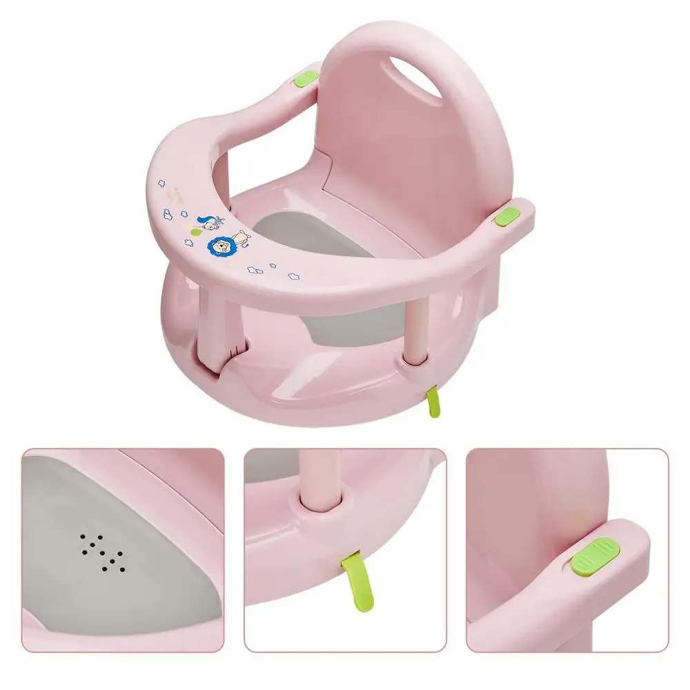 Baby Bath Seat Soft Mat For Travel Home Living Room Foldable Baby Bath Seat With Suction Cups Wrap-around Baby Bath Chair