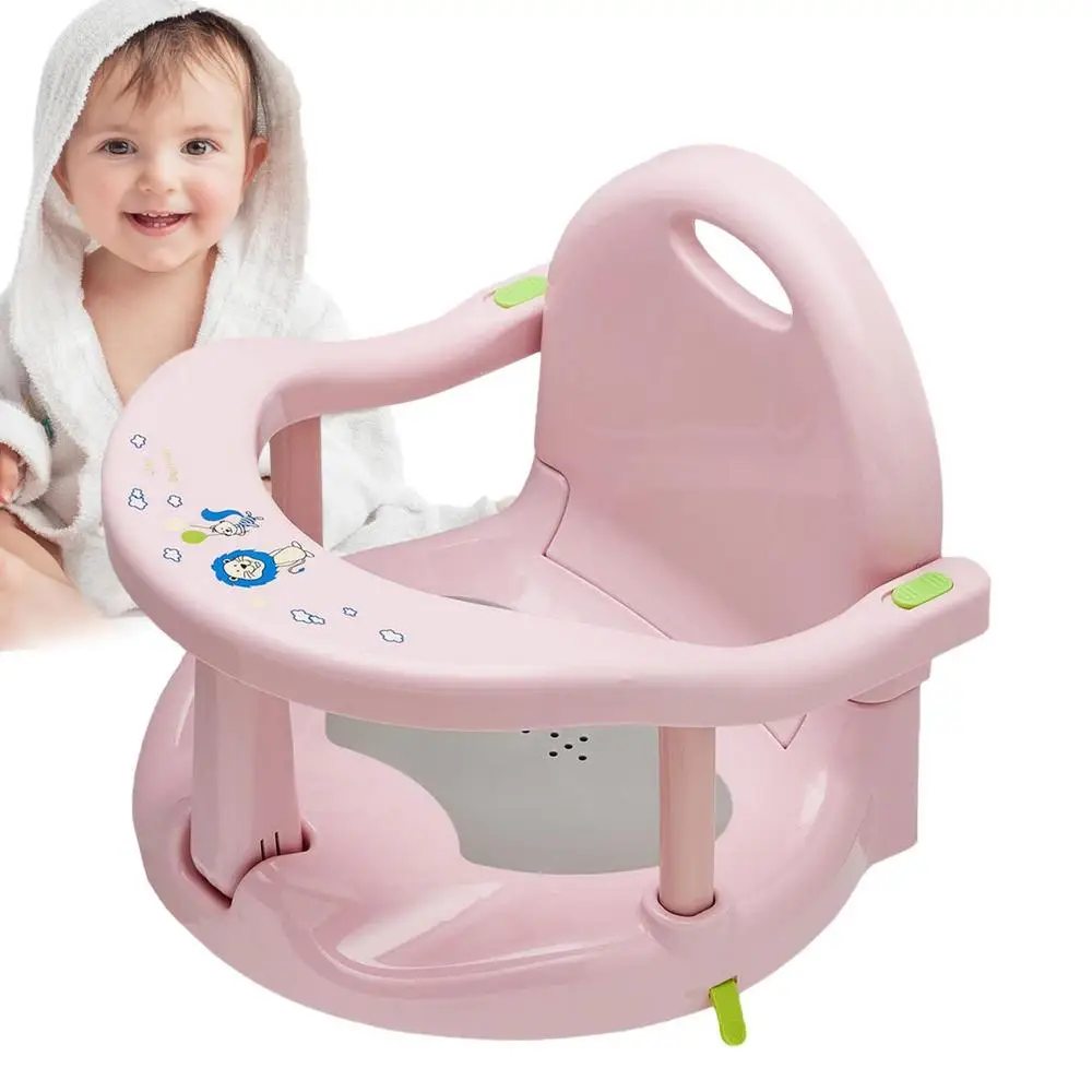 Baby Bath Seat Soft Mat For Travel Home Living Room Foldable Baby Bath Seat With Suction Cups Wrap-around Baby Bath Chair