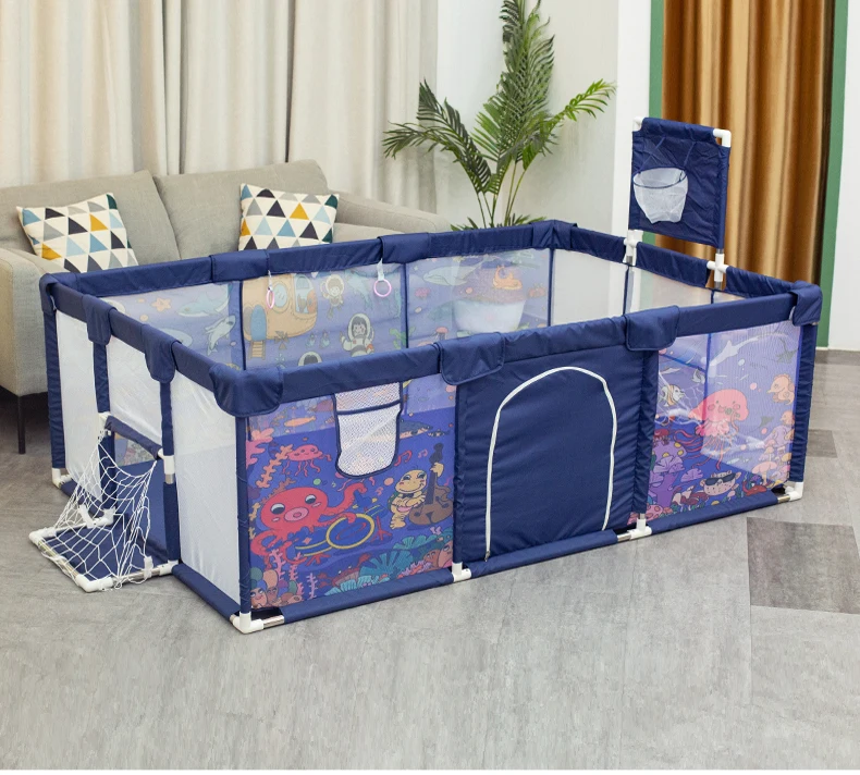 IMBABY New Playpen for Children Cartoon Baby Palypens Basketball Baby Playground Fence for Child Safety Barriers Baby Dry Pool