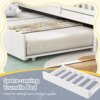 Twin Bed with Trundle, Kids Bed Frame with 82" Tall Roof, Windows and Guardrail, Wooden Playhouse Bed,No Box Spring Needed,White - Image 2