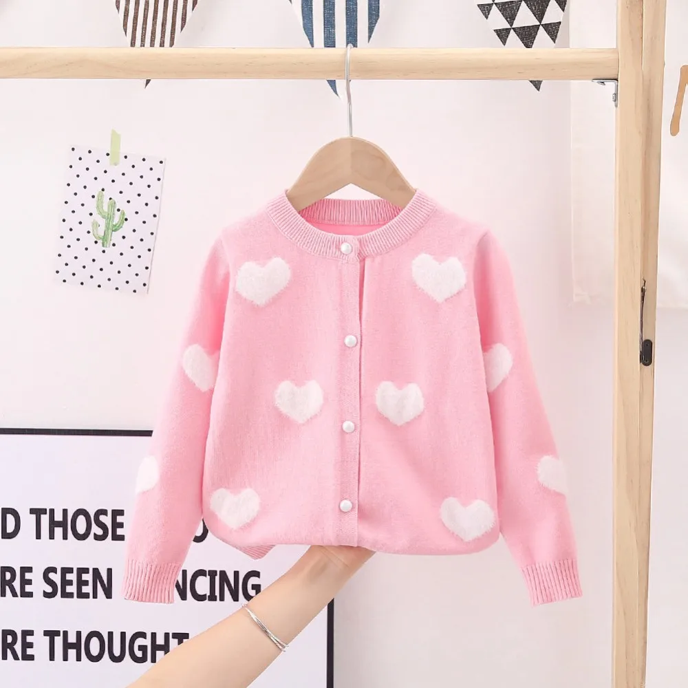 Autumn Children Girls Cardigan Sweaters Baby Knitted Sweater Long Sleeve Cute Outwear Coat For Toddler Girl Kids Knitwear Jacket