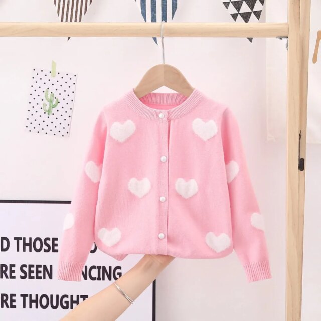 Autumn Children Girls Cardigan Sweaters Baby Knitted Sweater Long Sleeve Cute Outwear Coat For Toddler Girl Kids Knitwear Jacket