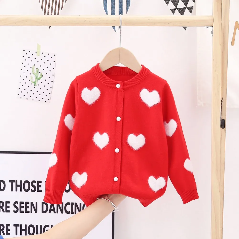 Autumn Children Girls Cardigan Sweaters Baby Knitted Sweater Long Sleeve Cute Outwear Coat For Toddler Girl Kids Knitwear Jacket